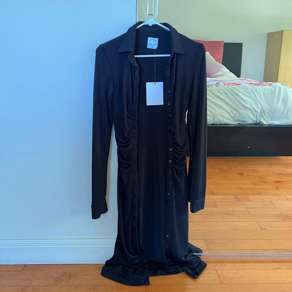 With Jean long sleeve ruched maxi dress - Picture 3 of 3